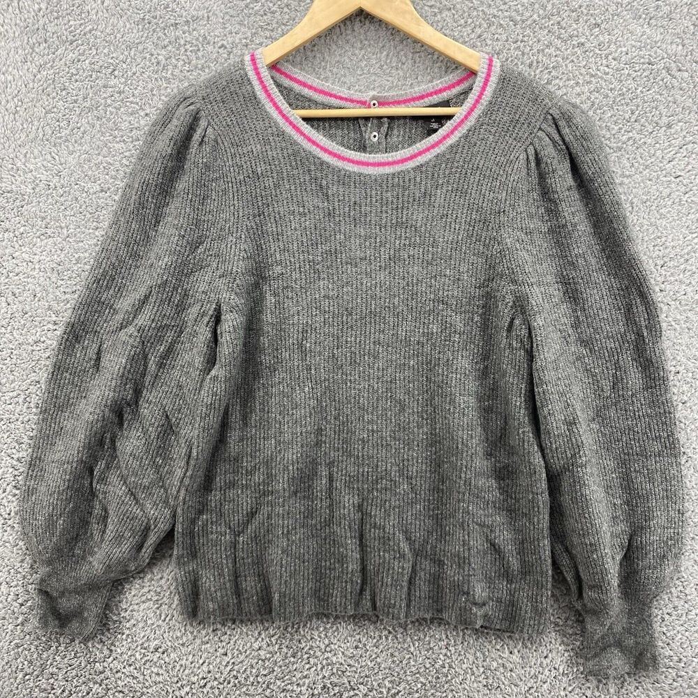 Halogen Cozy Cottage Sweater Top Womens XL Gray Long Sleeve Pullover Round‎ Neck